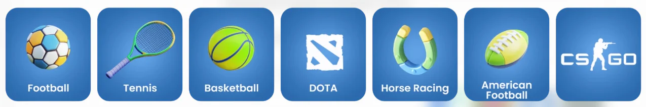 Disciplines de paris sportifs chez Samba Slots avec football, tennis, basket, DOTA, courses hippiques et football américain